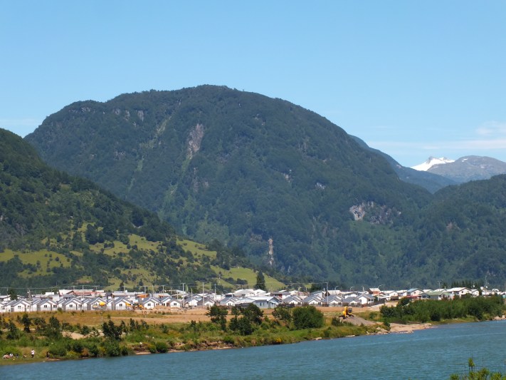 A development on the edge of town. 