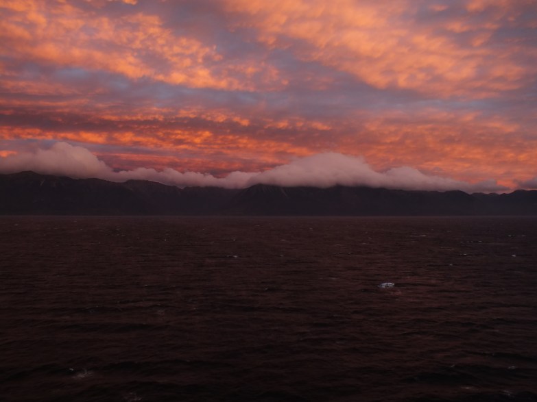 The mists were just starting to rise on the mountains. 